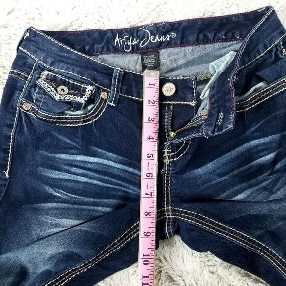 Ariya Jeans Women's 9/10 Blue Straight Dark Wash - Picture 7 of 11